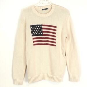 Brandy Melville American Flag Sweater Preppy Nautical USA One Size O/S Oversized